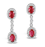 Ruby 0.55ct And Diamond 9k White Gold Earrings  H4483