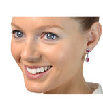 Ruby 0.55ct And Diamond 9k White Gold Earrings  H4483