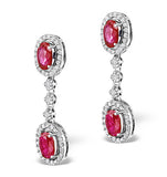 Ruby 0.55ct And Diamond 9k White Gold Earrings  H4483