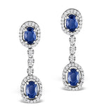 Sapphire 0.65ct And Diamond 9k White Gold Earrings