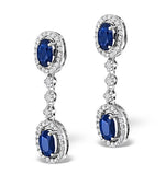 Sapphire 0.65ct And Diamond 9k White Gold Earrings