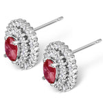 Ruby 0.55ct And Diamond 9k White Gold Earrings