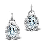 Aquamarine 3.69ct And Diamond 9k White Gold Earrings
