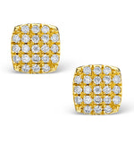 0.44ct Diamond And 9k Gold Daisy Earrings - H4537