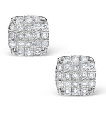 0.44ct Diamond And 9k White Gold Daisy Earrings - H4538
