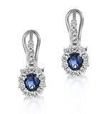 0.83ct Sapphire 0.13ct Diamond And 9k White Gold Earrings -  H4555
