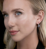 0.83ct Sapphire 0.13ct Diamond And 9k White Gold Earrings -  H4555