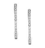 Hoop Earrings Diamond And 9k White Gold H4568