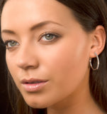 Hoop Earrings Diamond And 9k White Gold H4568