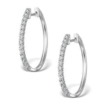 Hoop Earrings Diamond And 9k White Gold H4568
