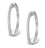 Hoop Earrings 30mm Diamond And 9k White Gold H4569