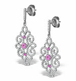 Vivara Collection Pink Sapphire And Diamond 9k Gold Earrings H4576y