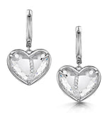 Quartz And Diamond Stellato Earrings 0.05ct In 9k White Gold