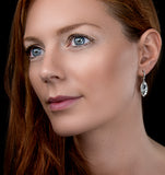 Stellato Collection Quartz And Diamond Earrings In 9k White Gold