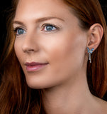 Stellato Collection Sapphire Butterfly Diamond Earrings 9k White Gold
