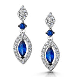 Stellato Collection Sapphire And Diamond Earrings 0.18ct 9k White Gold