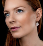 Rose Quartz And Diamond Stellato Earrings 0.36ct In 9k White Gold