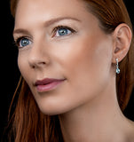 Stellato Blue Topaz And Diamond Earrings 0.03ct In 9k White Gold