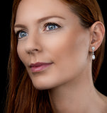 Stellato Collection Pearl And Diamond Earrings In 9k White Gold