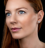 Stellato Collection Pearl And Diamond Earrings 0.12ct In 9k White Gold