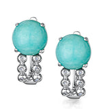 8mm Amazonite And Diamond Stellato Earrings In 9k White Gold