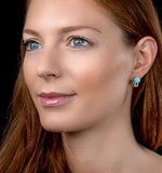 8mm Amazonite And Diamond Stellato Earrings In 9k White Gold