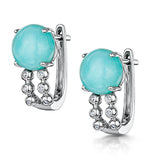 8mm Amazonite And Diamond Stellato Earrings In 9k White Gold