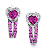 Rhodolite Pink Sapphire And Diamond Stellato Earrings In 9k White Gold