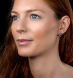 Rhodolite Pink Sapphire And Diamond Stellato Earrings In 9k White Gold