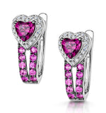 Rhodolite Pink Sapphire And Diamond Stellato Earrings In 9k White Gold