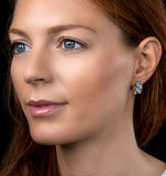 Blue Topaz Sapphire And Diamond Stellato Earrings In 9k White Gold