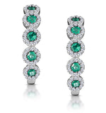 0.33ct Emerald And Diamond Stellato Earrings In 9k White Gold