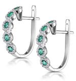 0.33ct Emerald And Diamond Stellato Earrings In 9k White Gold