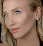 0.69ct Aquamarine And Diamond Halo Stellato Earrings In 9k White Gold