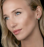 0.23ct Emerald And Diamond Stellato Earrings In 9k White Gold