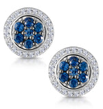 0.35ct Sapphire And Diamond Stellato Earrings In 9k White Gold