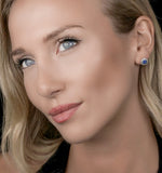 0.35ct Sapphire And Diamond Stellato Earrings In 9k White Gold