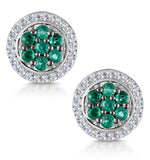 0.30ct Emerald And Diamond Stellato Earrings In 9k White Gold