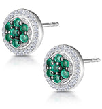 0.30ct Emerald And Diamond Stellato Earrings In 9k White Gold