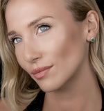 0.30ct Emerald And Diamond Stellato Earrings In 9k White Gold