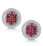 0.33ct Ruby And Diamond Stellato Earrings In 9k White Gold