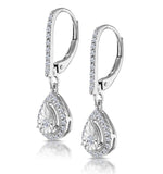 Masami Diamond Pear Halo Earrings 0.20ct Pave Set In 9k White Gold