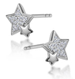 Shooting Star Diamond Earrings Stellato Collection In 9k White Gold