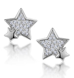 Shooting Star Diamond Earrings Stellato Collection In 9k White Gold