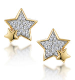 Shooting Star Diamond Earrings Stellato Collection In 9k Gold