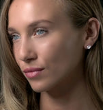 Diamond Heart Solitaire Stellato Earrings In 9k White Gold