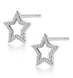 Diamond Stellato Star Earrings In 9k White Gold