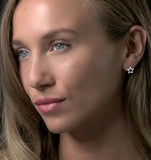 Diamond Stellato Star Earrings In 9k White Gold