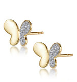 Stellato Butterfly Diamond Earrings In 9k Gold