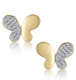 Stellato Butterfly Diamond Earrings In 9k Gold